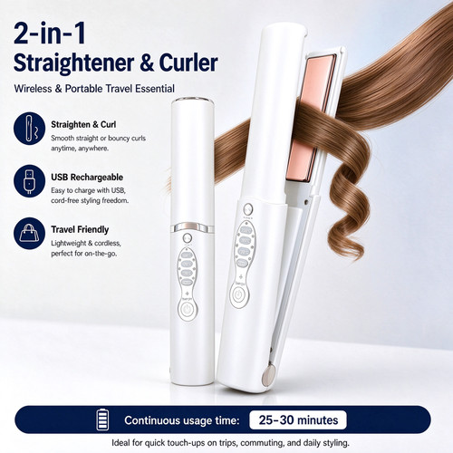 Cordless hair straightener and - hair,