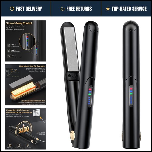 Cordless hair straightener and - straightener,