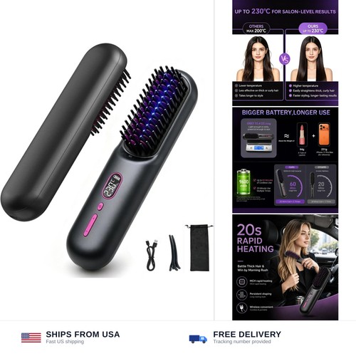 Cordless hair straightener