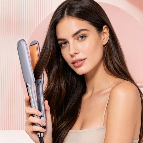 Ceramic hair straightener with - hair,